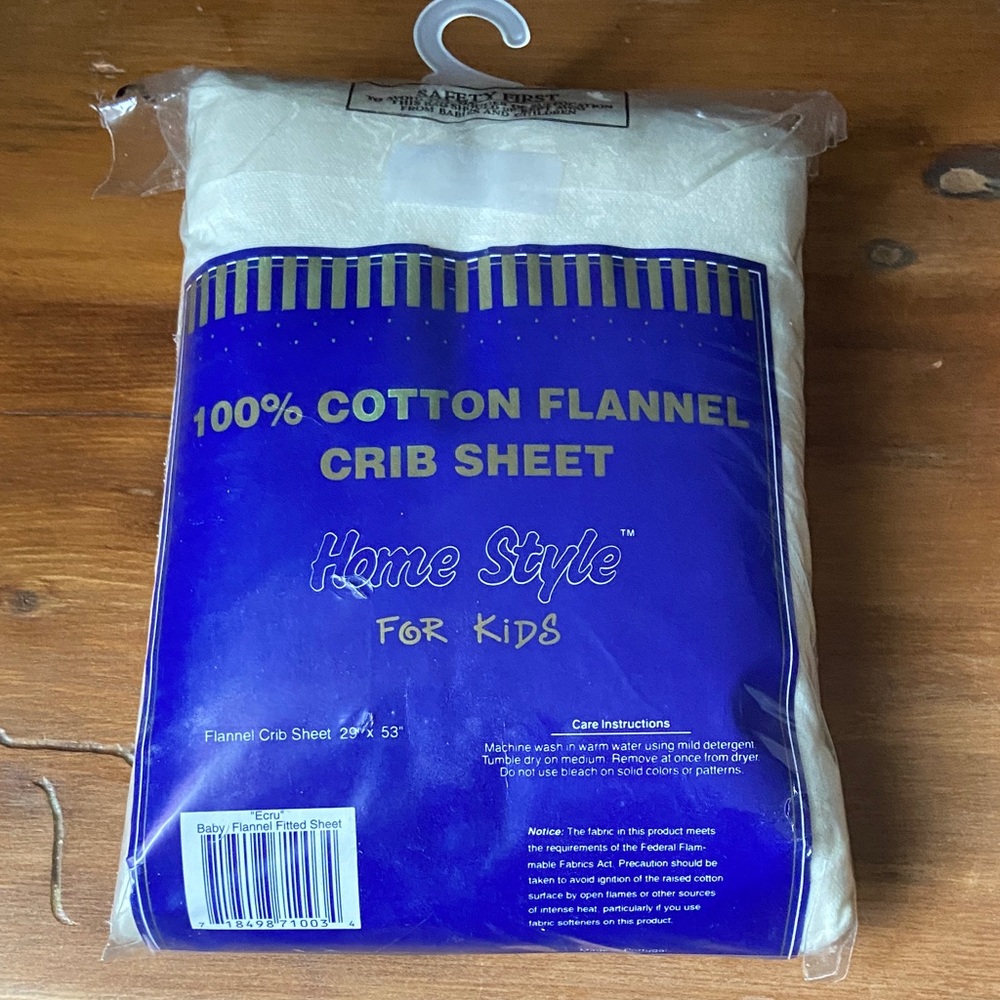 Cream Flannel Crib Sheet Fitted
